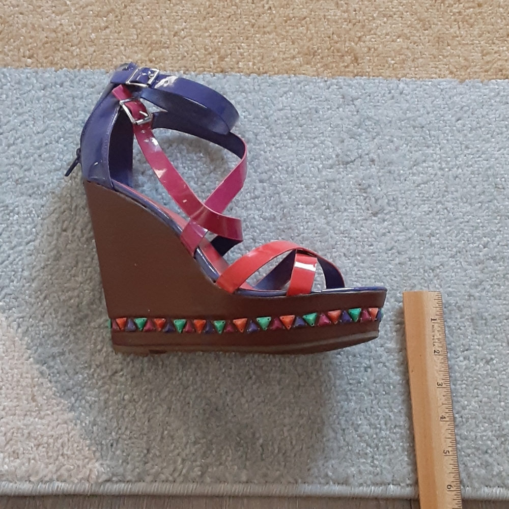 Fun, Multicolored Wedge Sandals - Picture 5 of 5